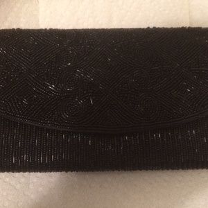 Y & S Black Beaded Evening Bag